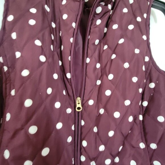 Croft & Barrow Vest jacket  Dots sleeveless Puffer full zip Small EUC - Picture 5 of 8